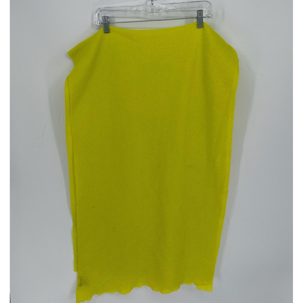 Steve Madden Women's Yellow Ribbed Knit Fringed Scarf Wrap OS